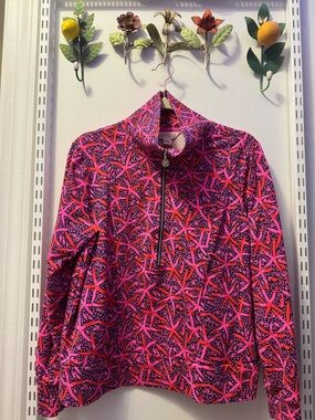 Lilly Pulitzer Pink & Coral Starfish-Print Quarter-Zip Jacket